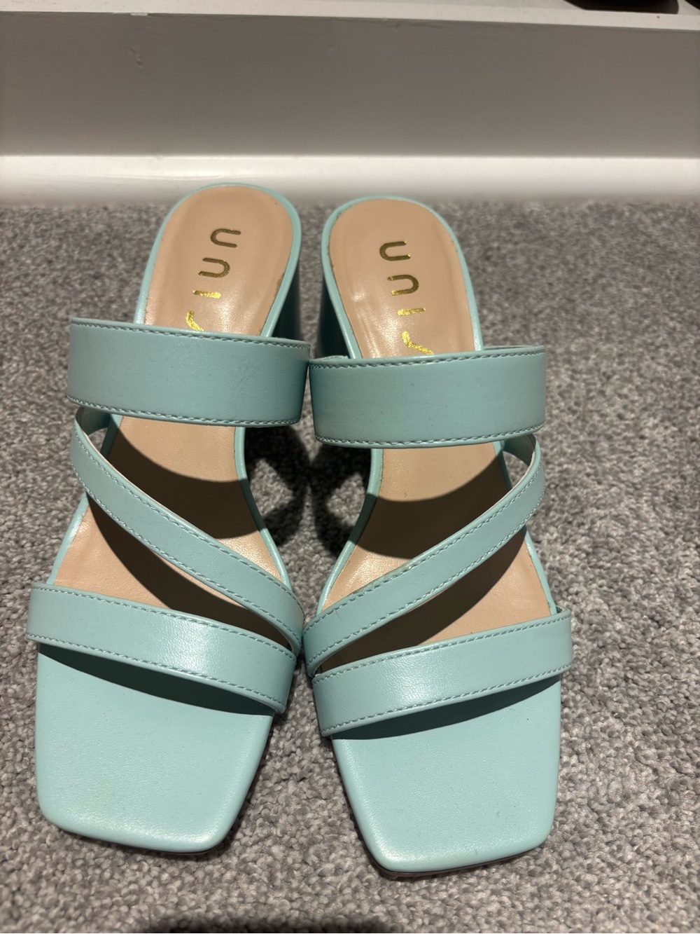 Unisa Mint Green Strappy Slide Heels